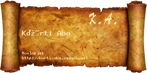 Kürti Aba névjegykártya